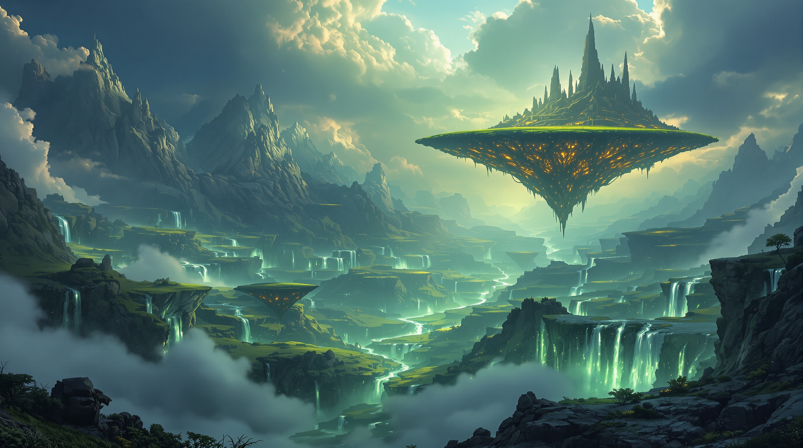 Floating Islands on an Exoplanet