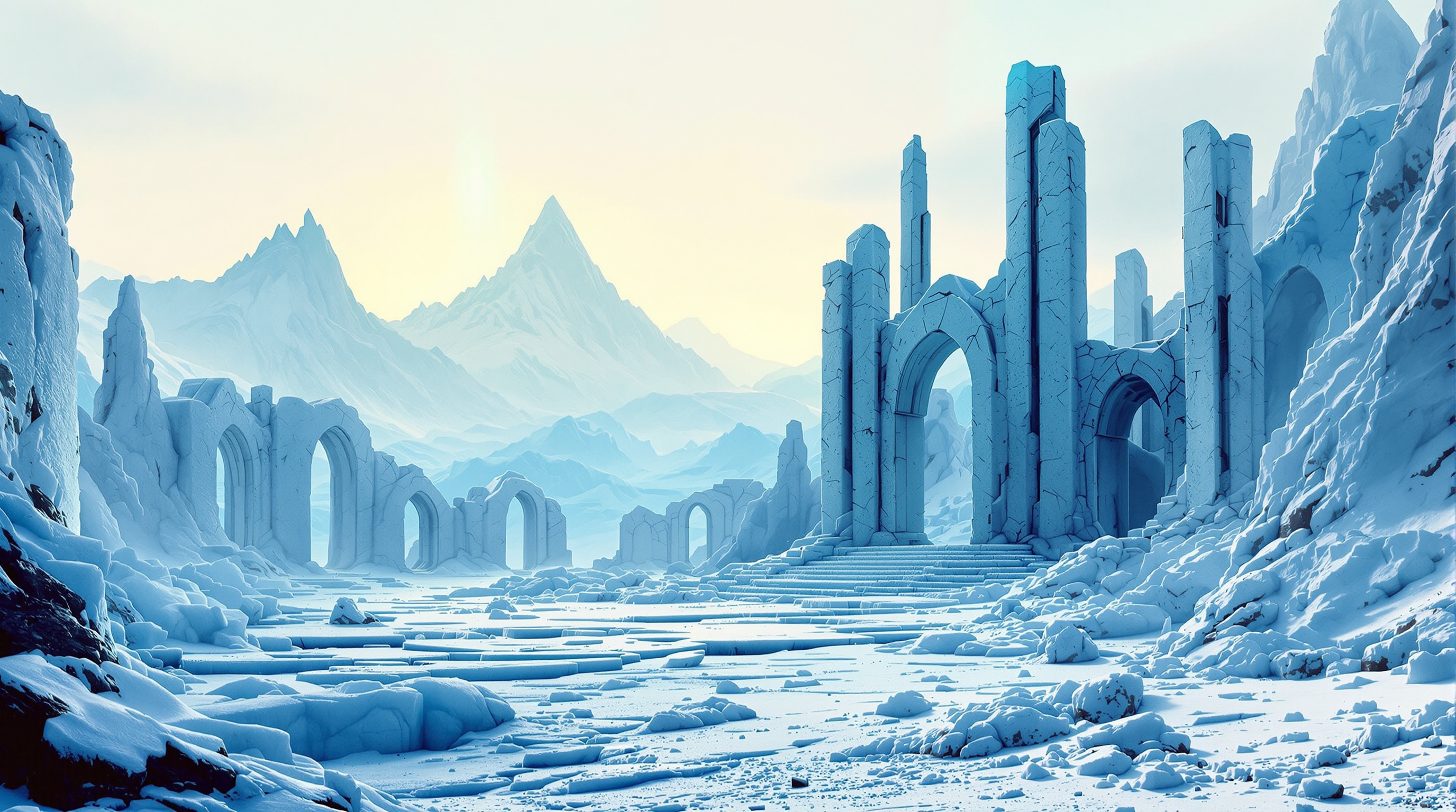 Frozen Blue Planet Ruins