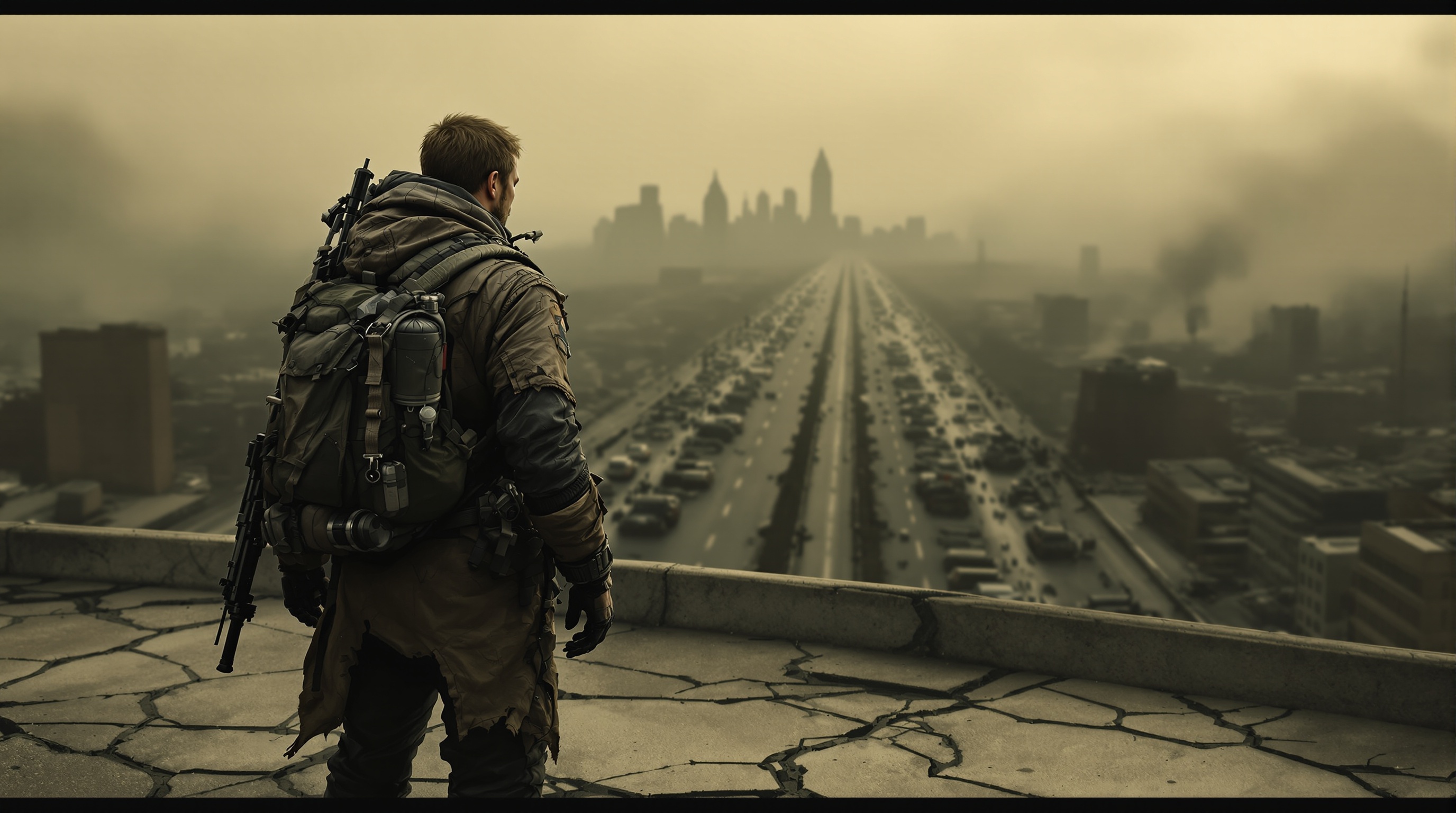 Survivor on Highway Overpass