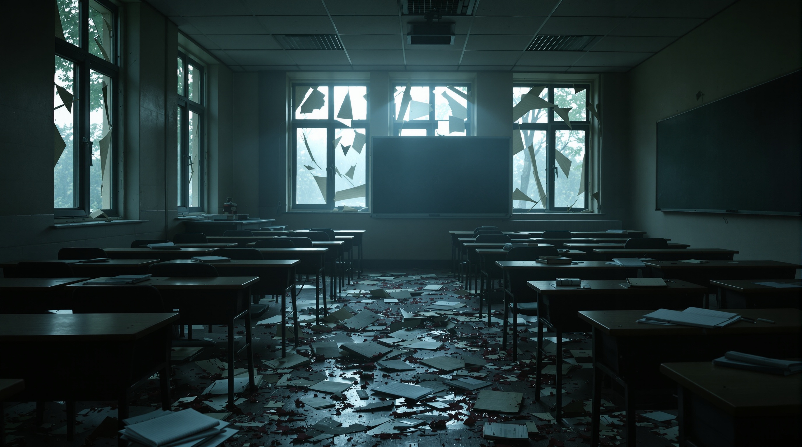 Quiet Classroom After Infection